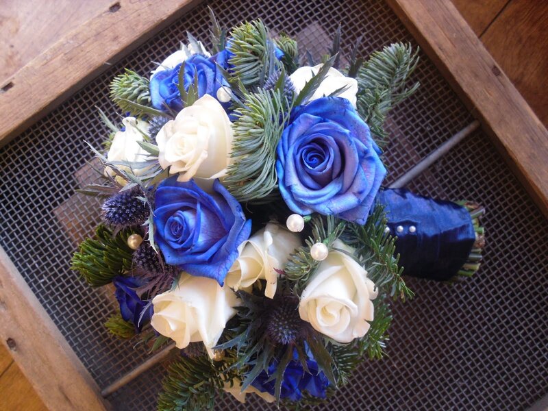 Blue and White Rose Bouquet — Elegant