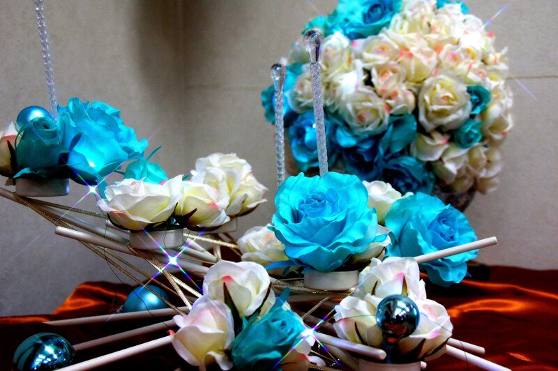 Blue and White Roses — Festive