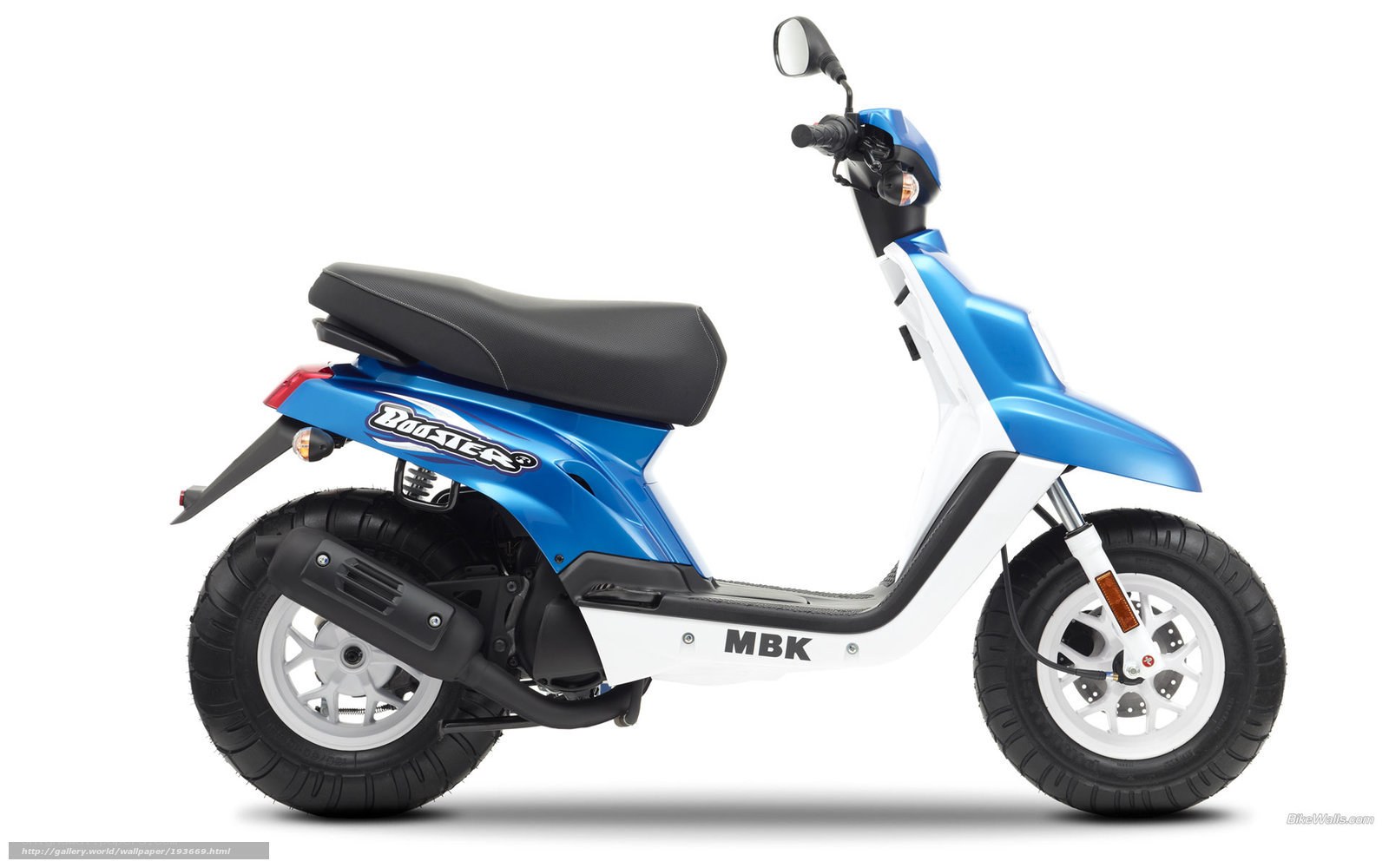 Blue and white scooter
