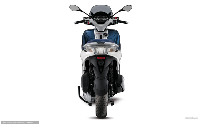 Blue and White Scooter — Neutral, Photograph, Handlebars, Mirrors