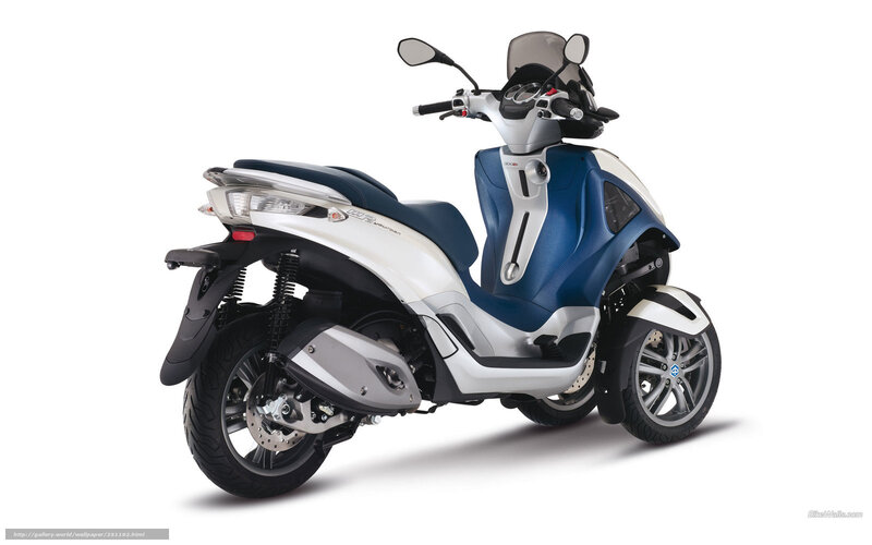 Blue and White Scooter — Neutral, Photograph, Handlebars, Seat