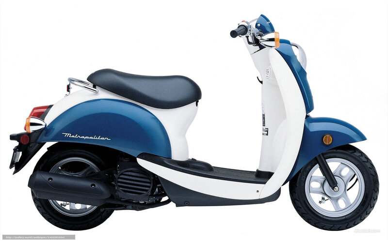Blue and White Scooter — Neutral, Photograph