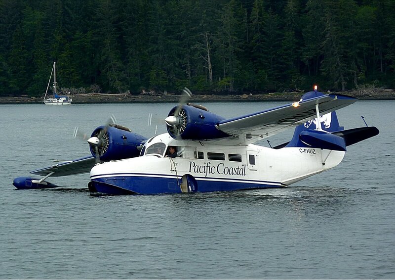 Blue and White Seaplane — Calm