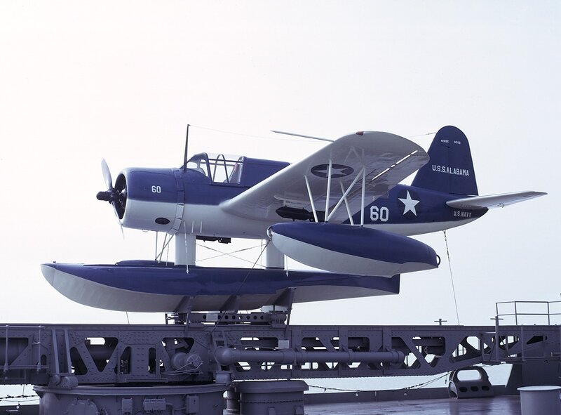 Blue and White Seaplane