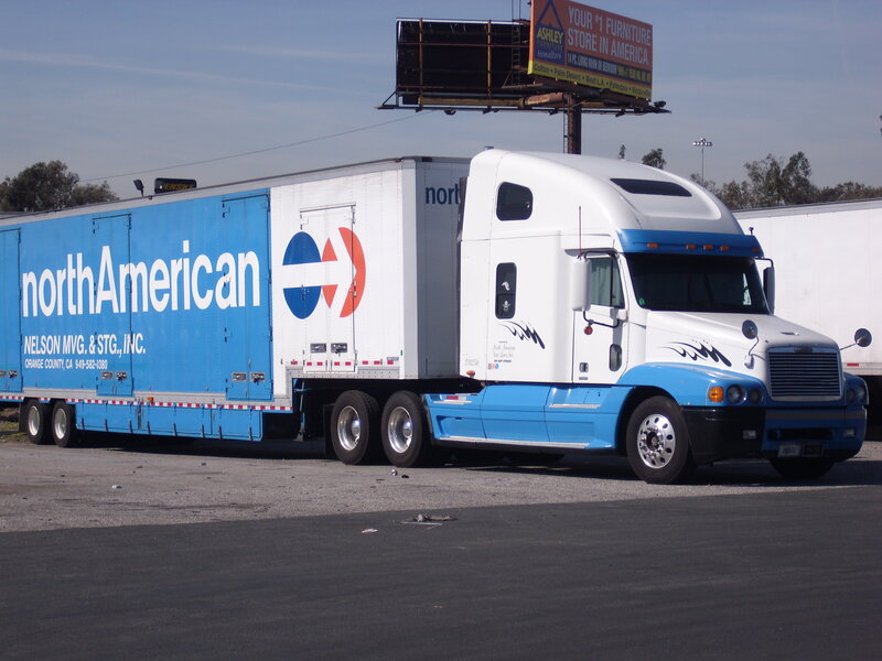 Blue and White Semi-truck — Neutral