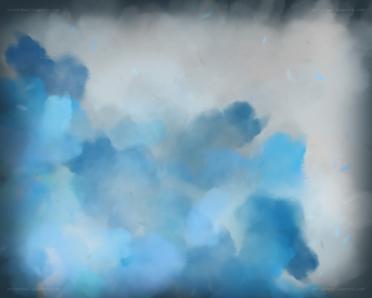 blue and white smoke clouds