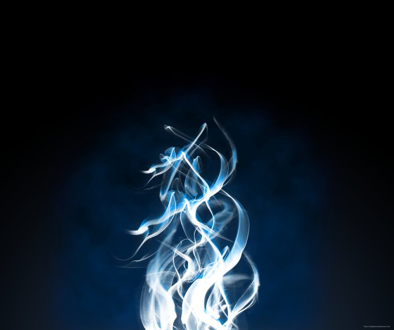 Blue and White Smoke — Dramatic, Digital Art