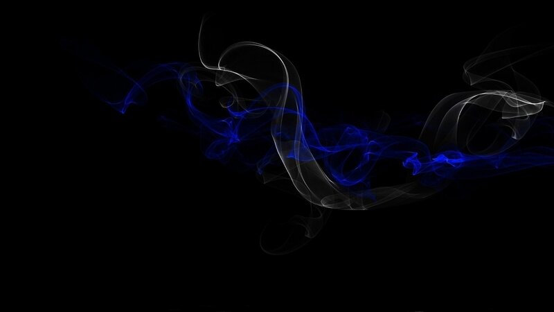 blue and white smoke swirls