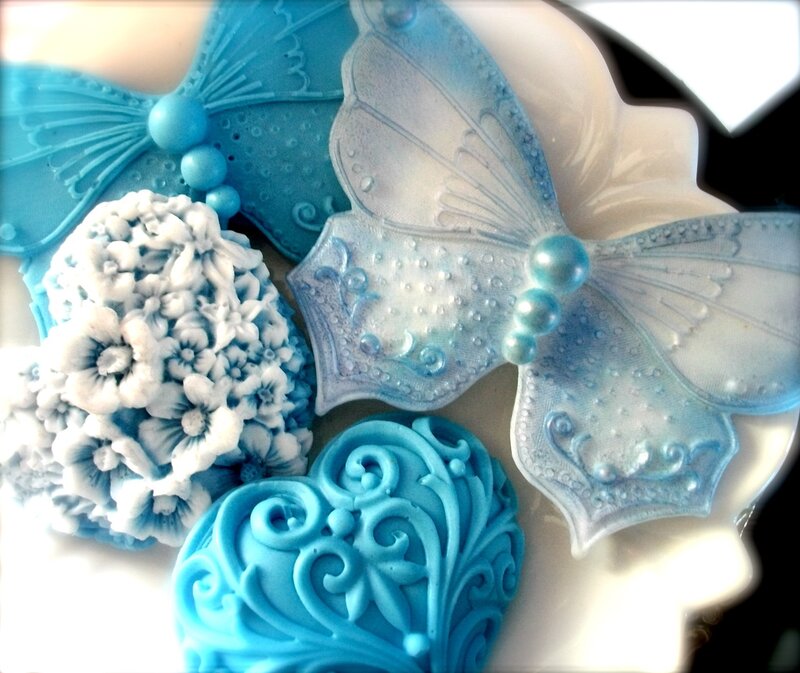 Blue and White Soap Decorations