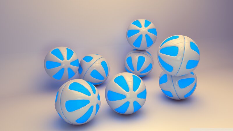 Blue and White Spheres — Neutral