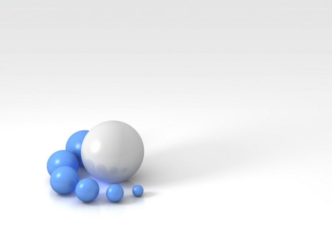 blue and white spheres on white