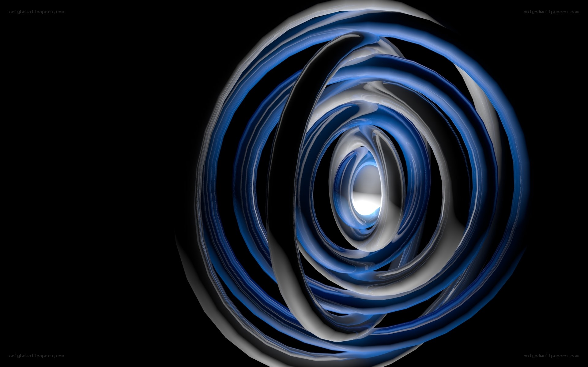 Blue and white spiral abstract