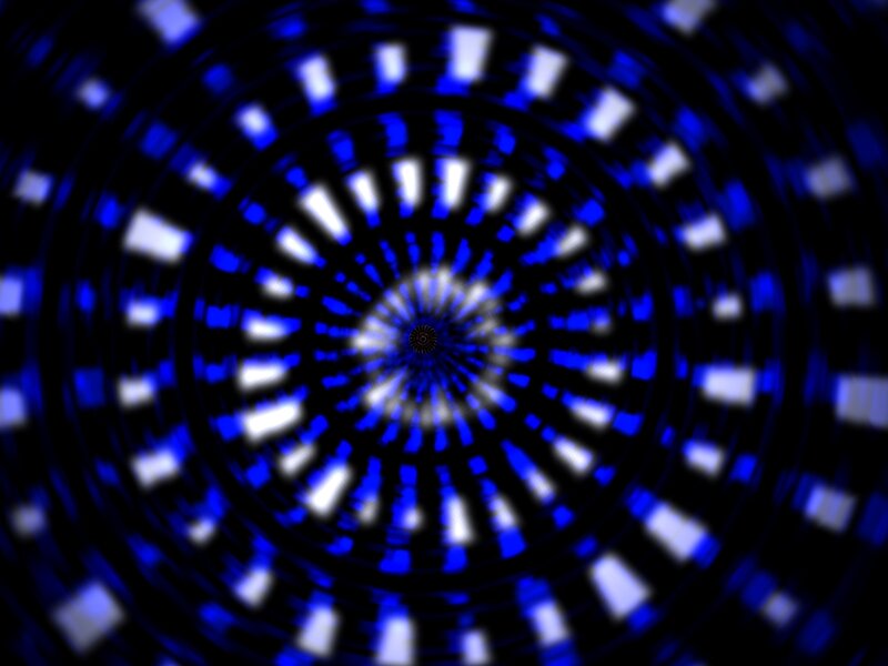 blue and white spiral tunnel