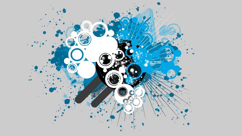 Blue and White Splatter Design