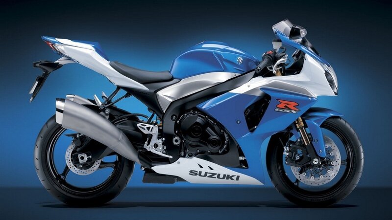 blue and white sport motorcycle