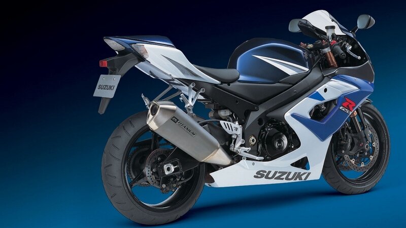 Blue and White Sport Motorcycle — Dramatic, Photograph, Exhaust Pipe, Rear Wheel
