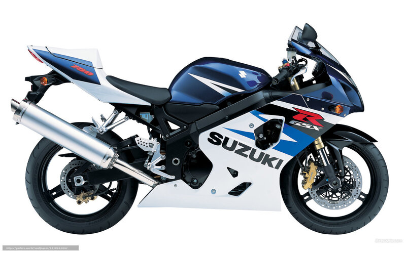 Blue and White Sport Motorcycle — Neutral, Photograph, Exhaust Pipe, Front Wheel