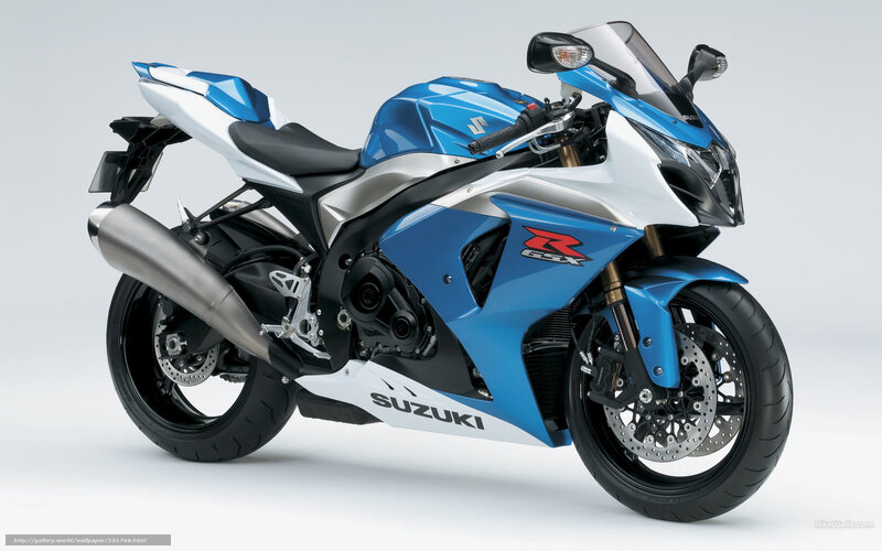 Blue and White Sport Motorcycle — Neutral
