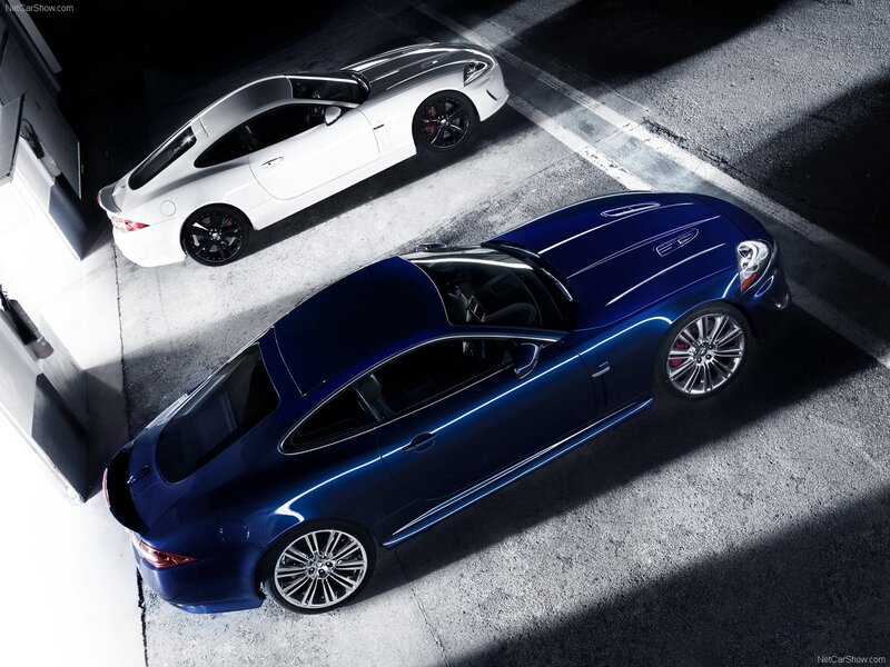 Blue and white sports cars
