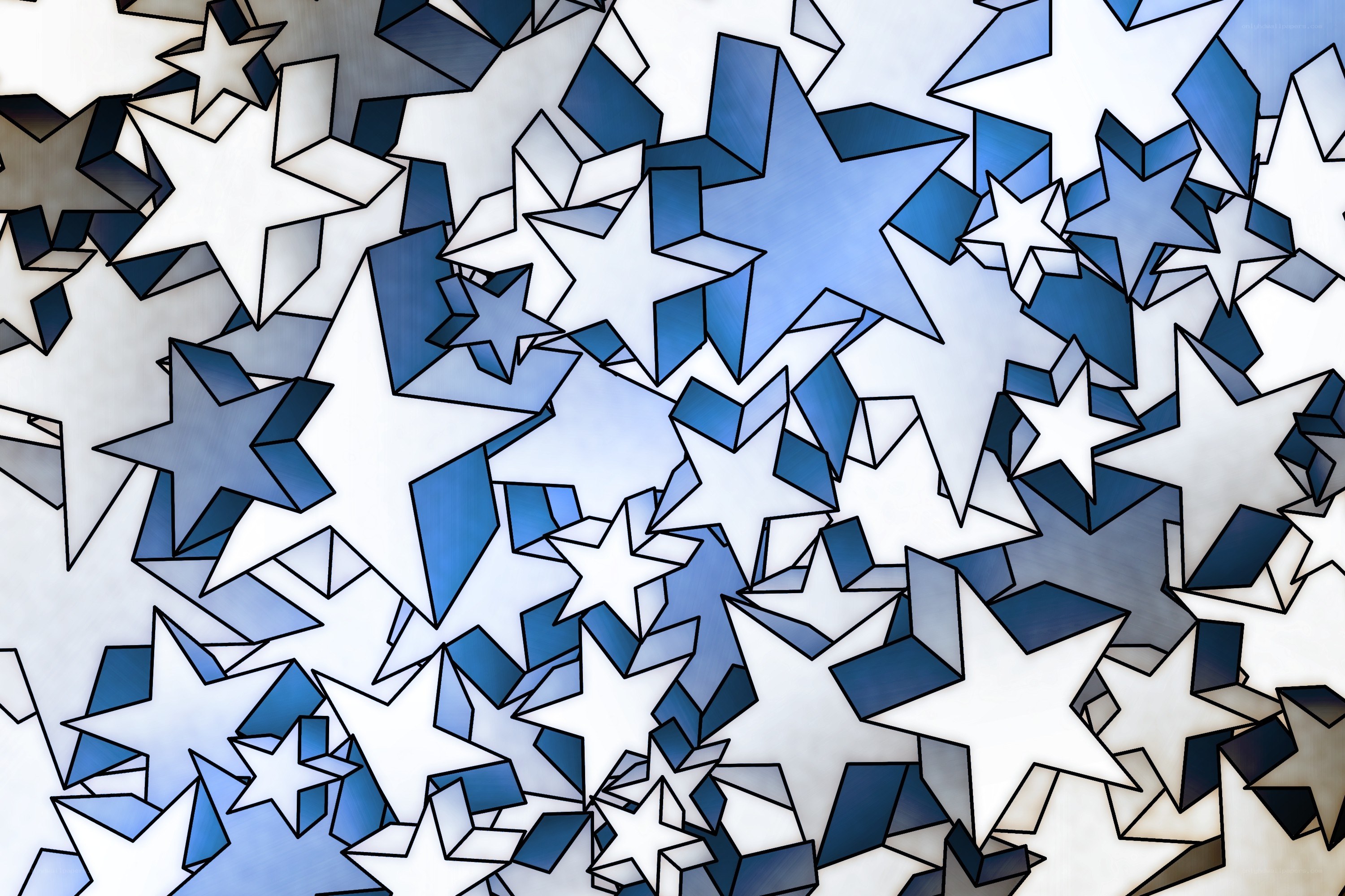 blue and white star pattern