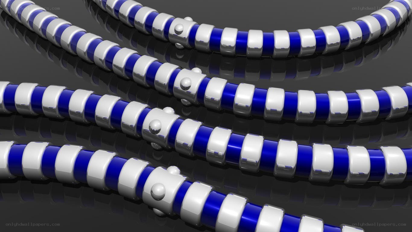 blue and white striped cables