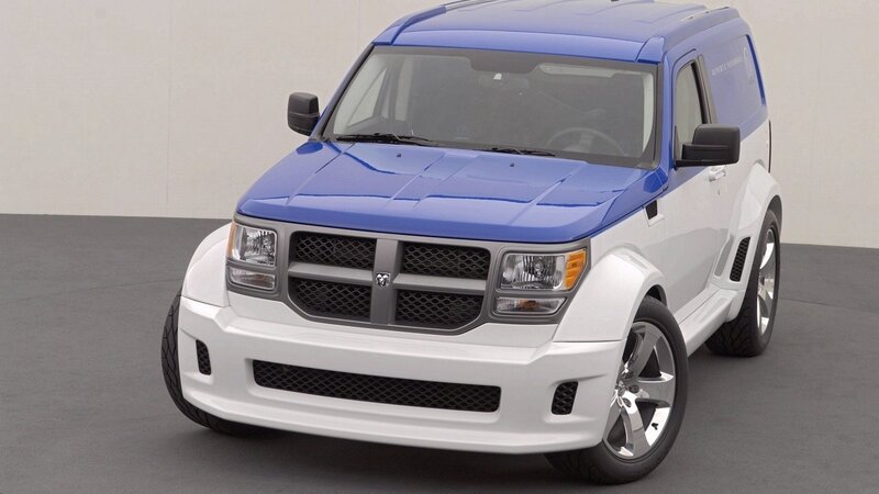 Blue and White SUV — Neutral