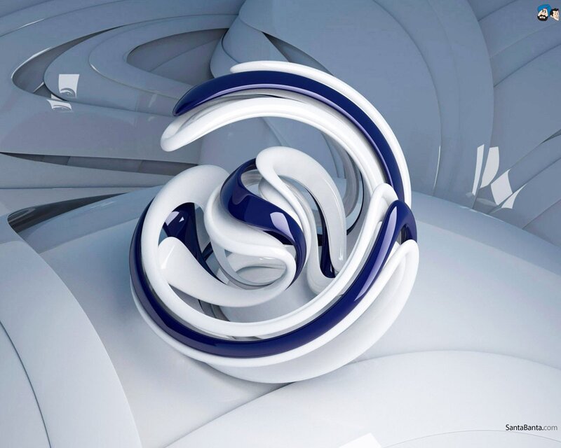 Blue and White Swirl Sculpture