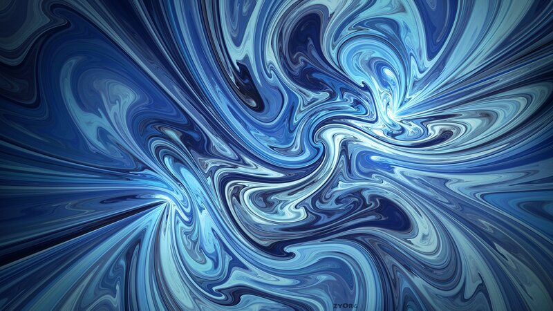 Blue and White Swirls — Dynamic, Abstract, Lines, Zyorg