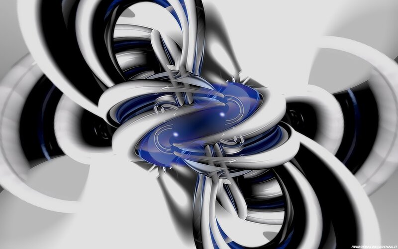 Blue and White Swirls — Dynamic, Abstract, Metallic