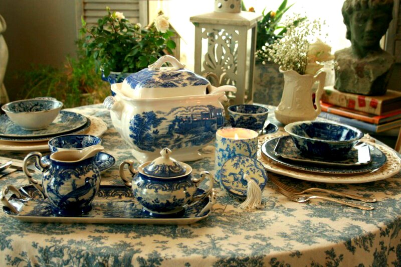 Blue and White Table Setting — Serene