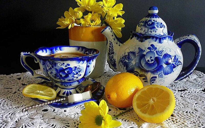 Blue and White Teacup — Calm, Photograph