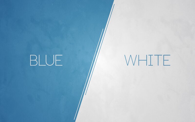 Blue and White Text