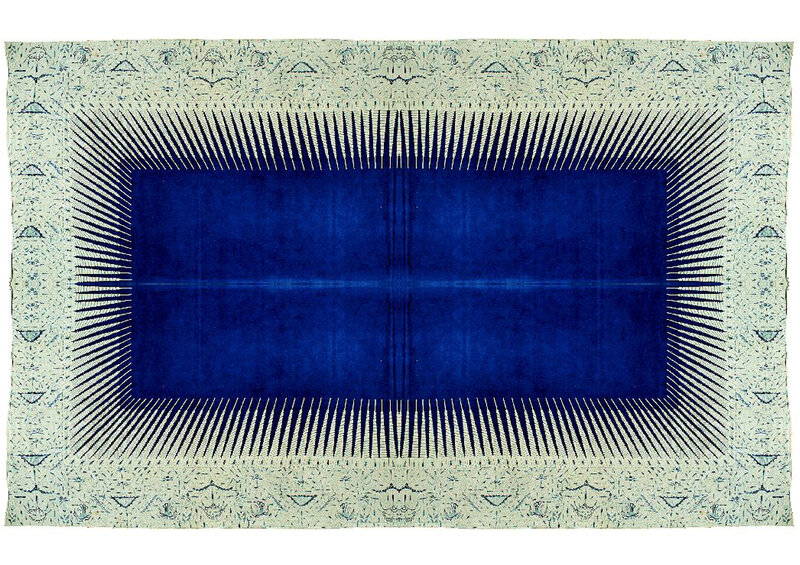 Blue and White Textile