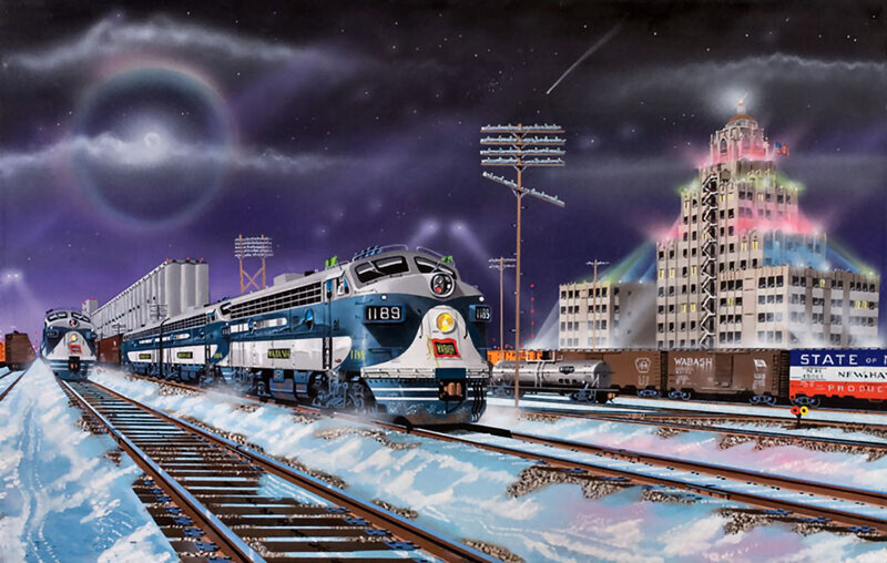 Blue and White Train — Dramatic