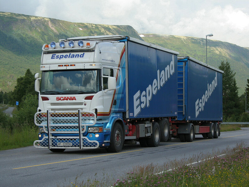 Blue and White Truck