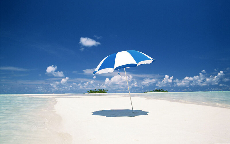 Blue and White Umbrella — Afternoon