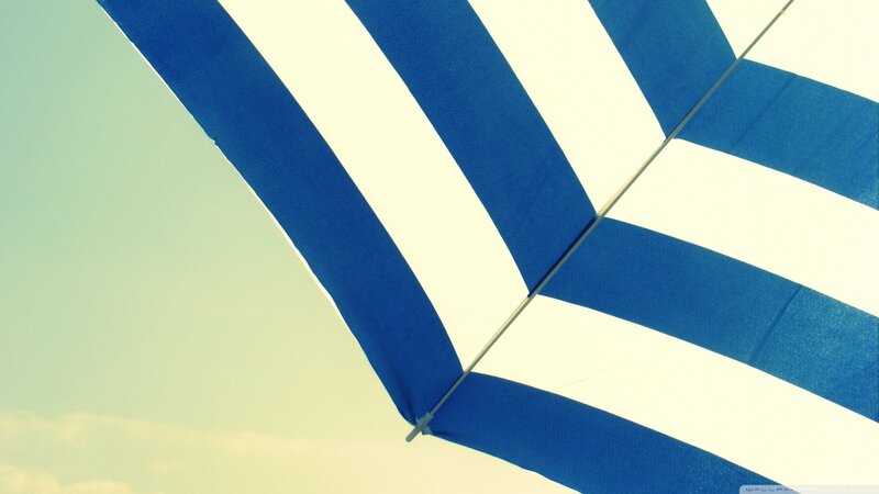 Blue and White Umbrella — Calm