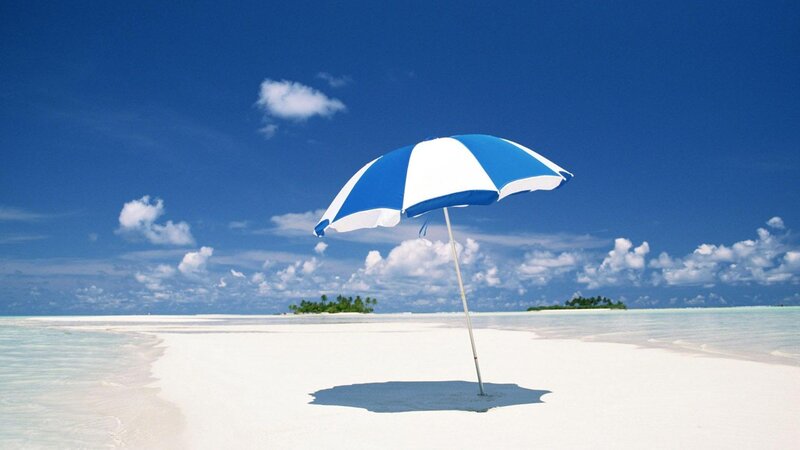 Blue and White Umbrella