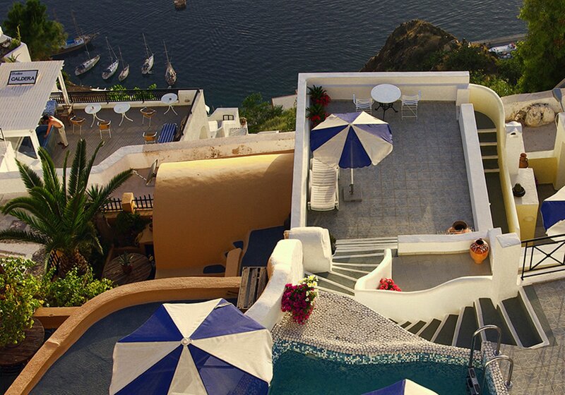 Blue-and-white Umbrellas — Blue