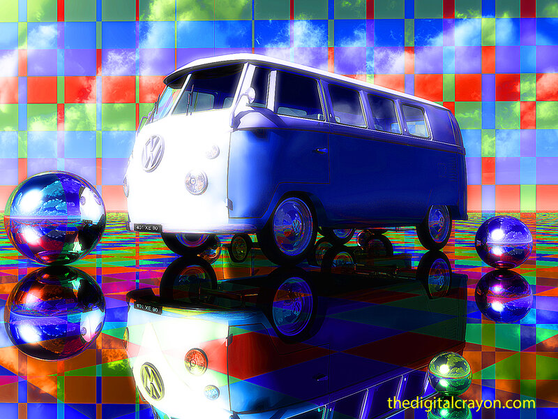 Blue and White Van — Psychedelic