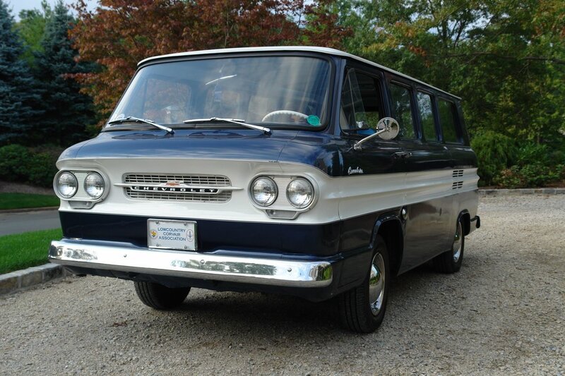 Blue and White Van