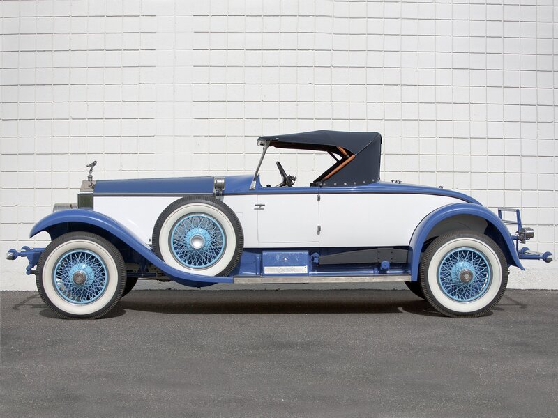 Blue and white vintage car