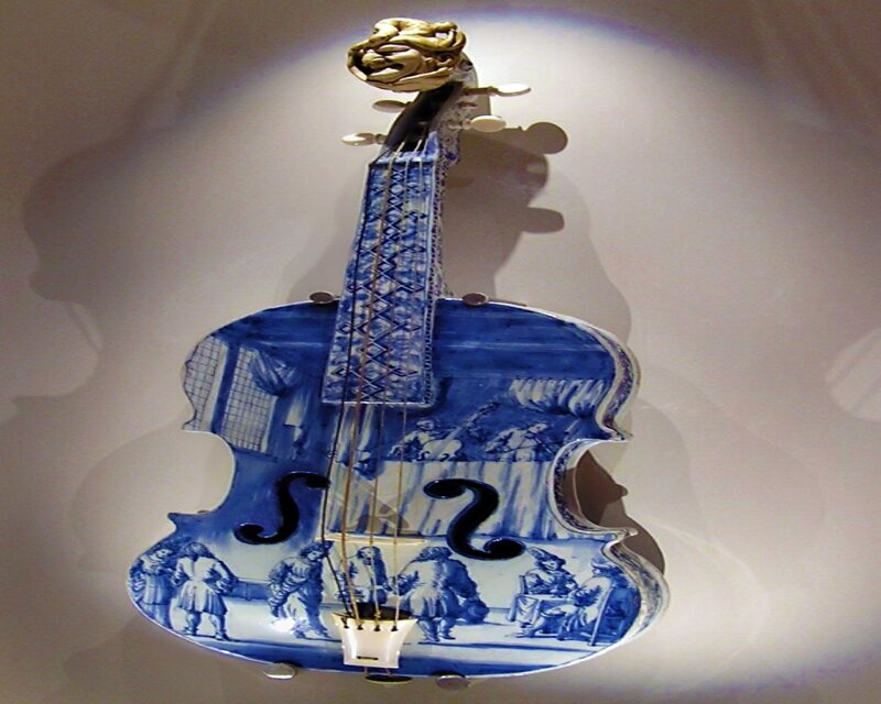 Blue and White Violin