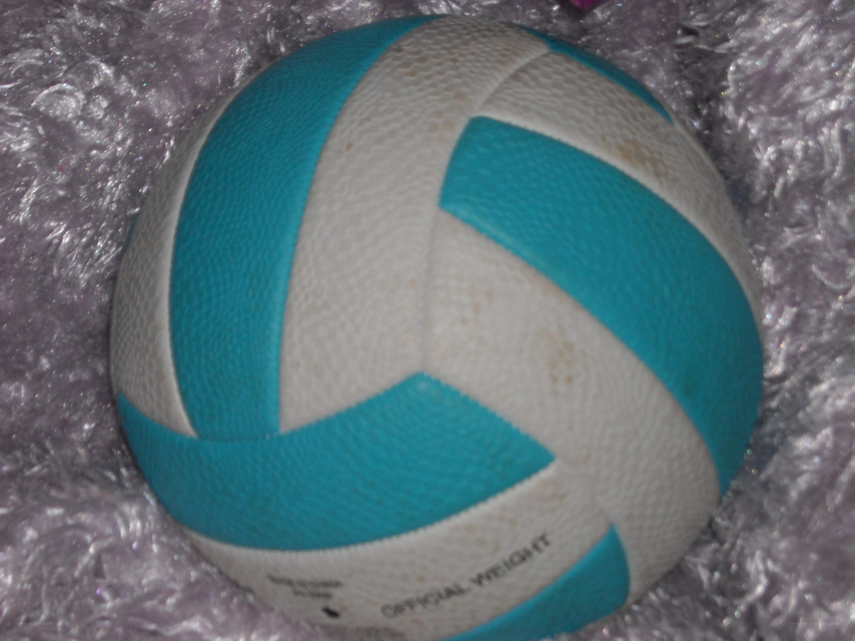 blue and white volleyball