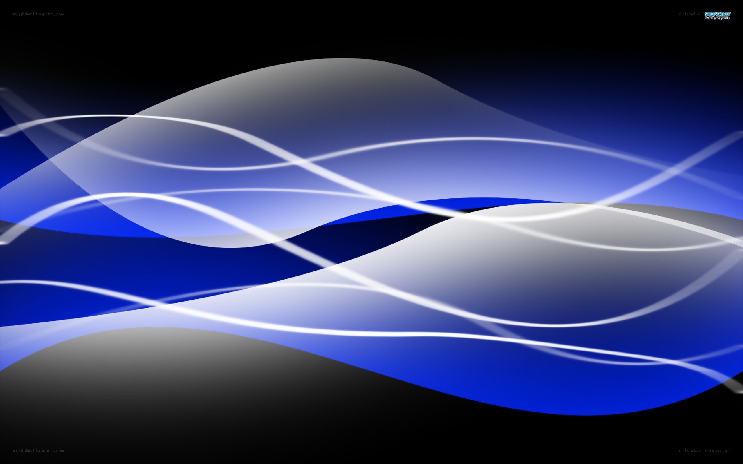 Blue and white wave design