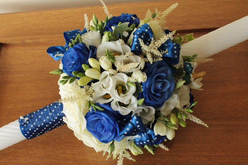 Blue and White Wedding Bouquet