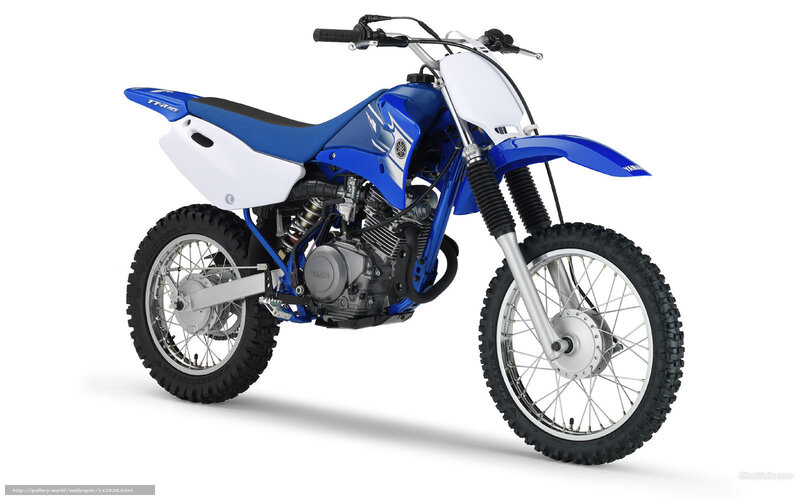 Blue and white Yamaha dirt bike