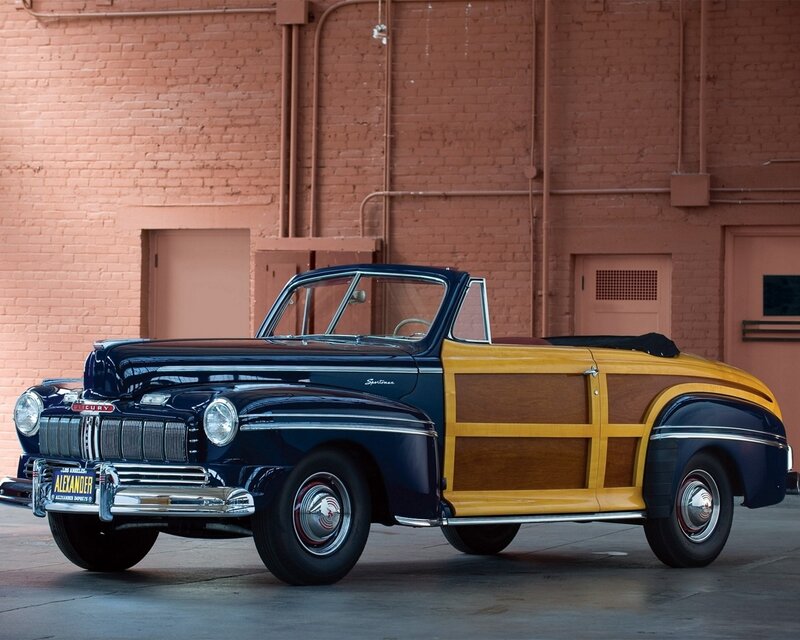 Blue and Wood-paneled Car — Classic