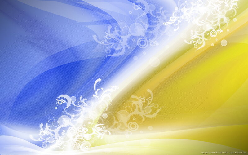 blue and yellow abstract design