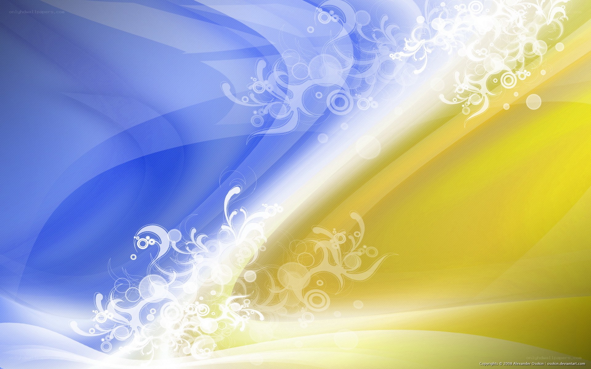 blue and yellow abstract design